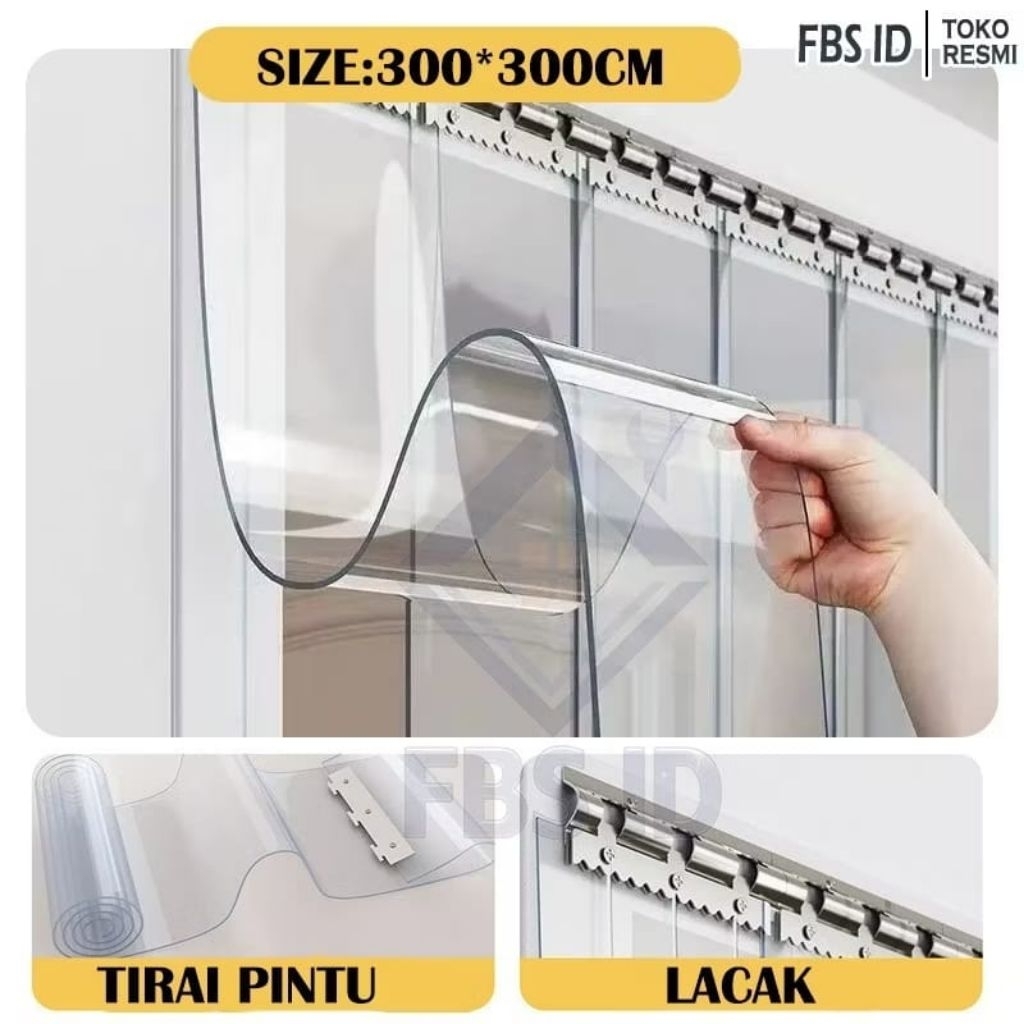 Tirai pintu AC Tirai magnet bahan plastik PVC transparan anti nyamuk - khusus ruang AC warna bening 