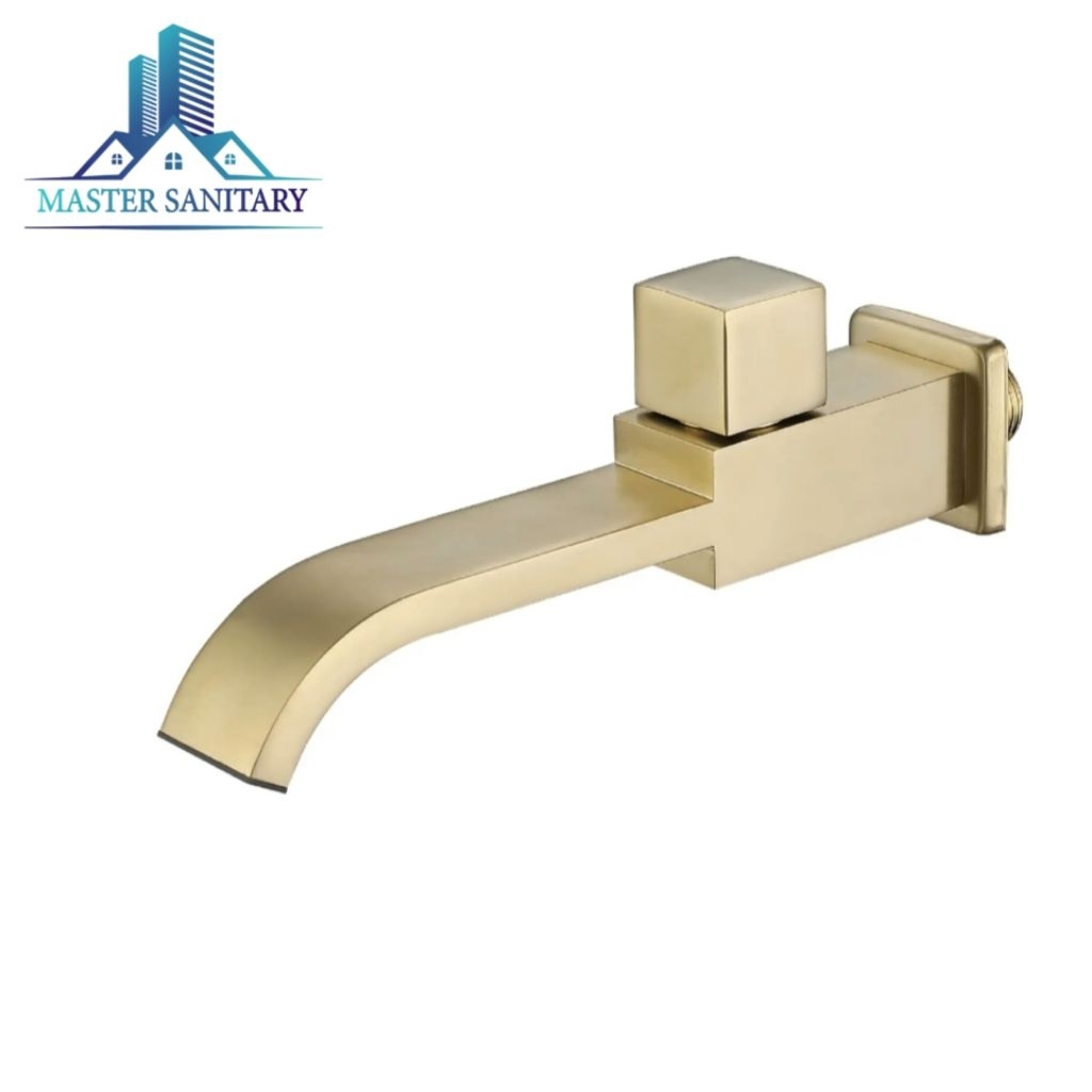 Kran Wastafel Tembok Gold /Keran Tembok  Spout Gold Emas