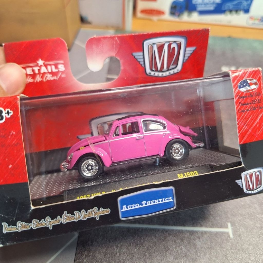 Diecast M2Machine VW Beetle Pink 1/64 Rare Murah