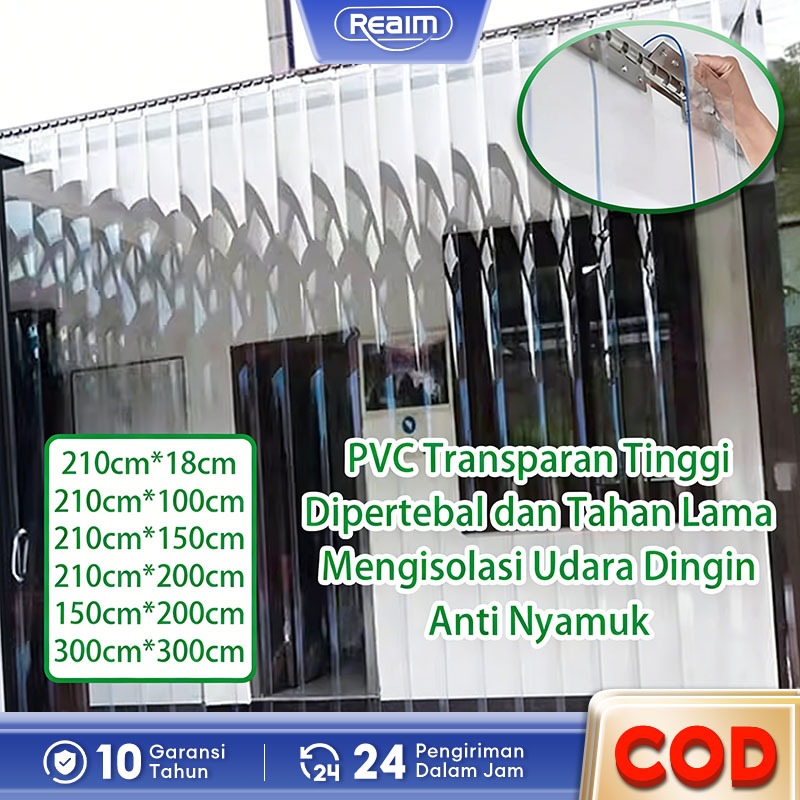 Reaim Tirai Magnet PVC Ruang AC Tirai Transparan Anti Nyamuk Hemat Listrik Mudah Dipasang Komplit