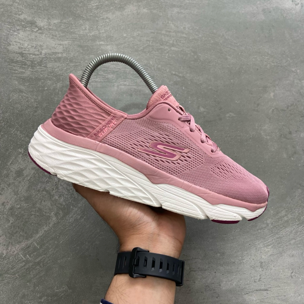 [Size 36.5 Fit 37] Rare Skechers Max Cushioning Elite Pink White 128572-MVE Second Original Kondisi 