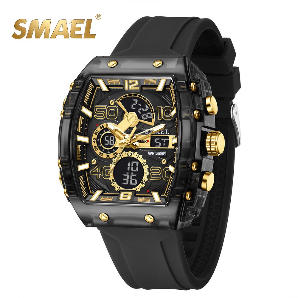 SMAEL 8109 Jam Tangan Original Pria Analog Digital Olahraga Multifungsi Tahan Air Bercahaya