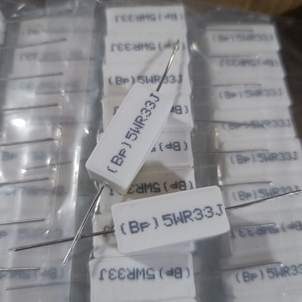 Resistor kapur 5W 0.33ohm,5W 0.22ohm R kapur 5watt 0,33ohm R kapur 0,22ohm original