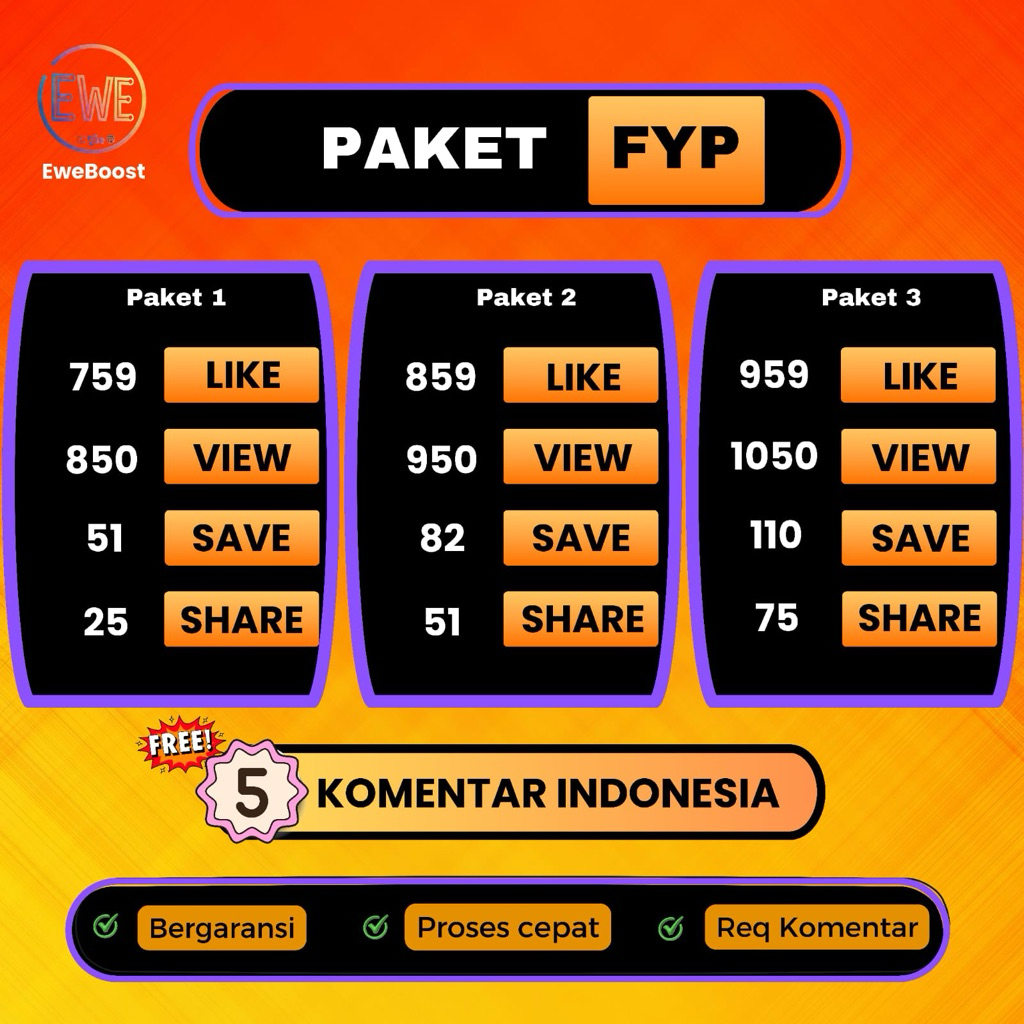 Like Tiktok Murah Paket Lengkap Fyp Tt