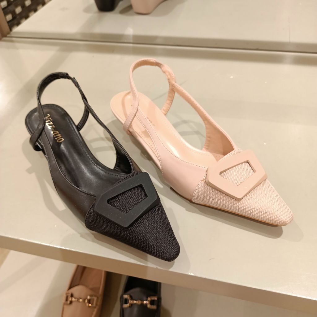 sepatu wanita slingback heels 3cm VIZZANO original