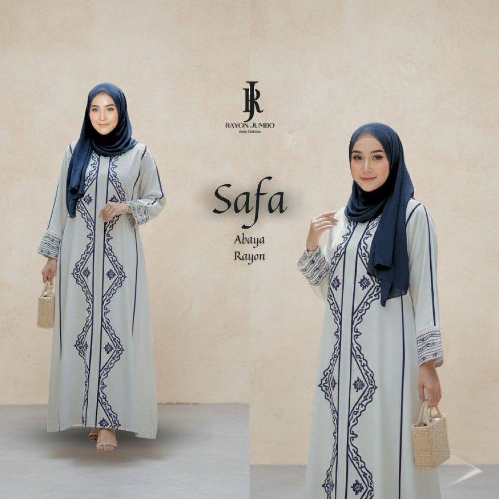 Safa Abaya Jumbo LD 130 Rayon Premium Busui Friendly Simple Elegan Gamis Harian Semi Formal