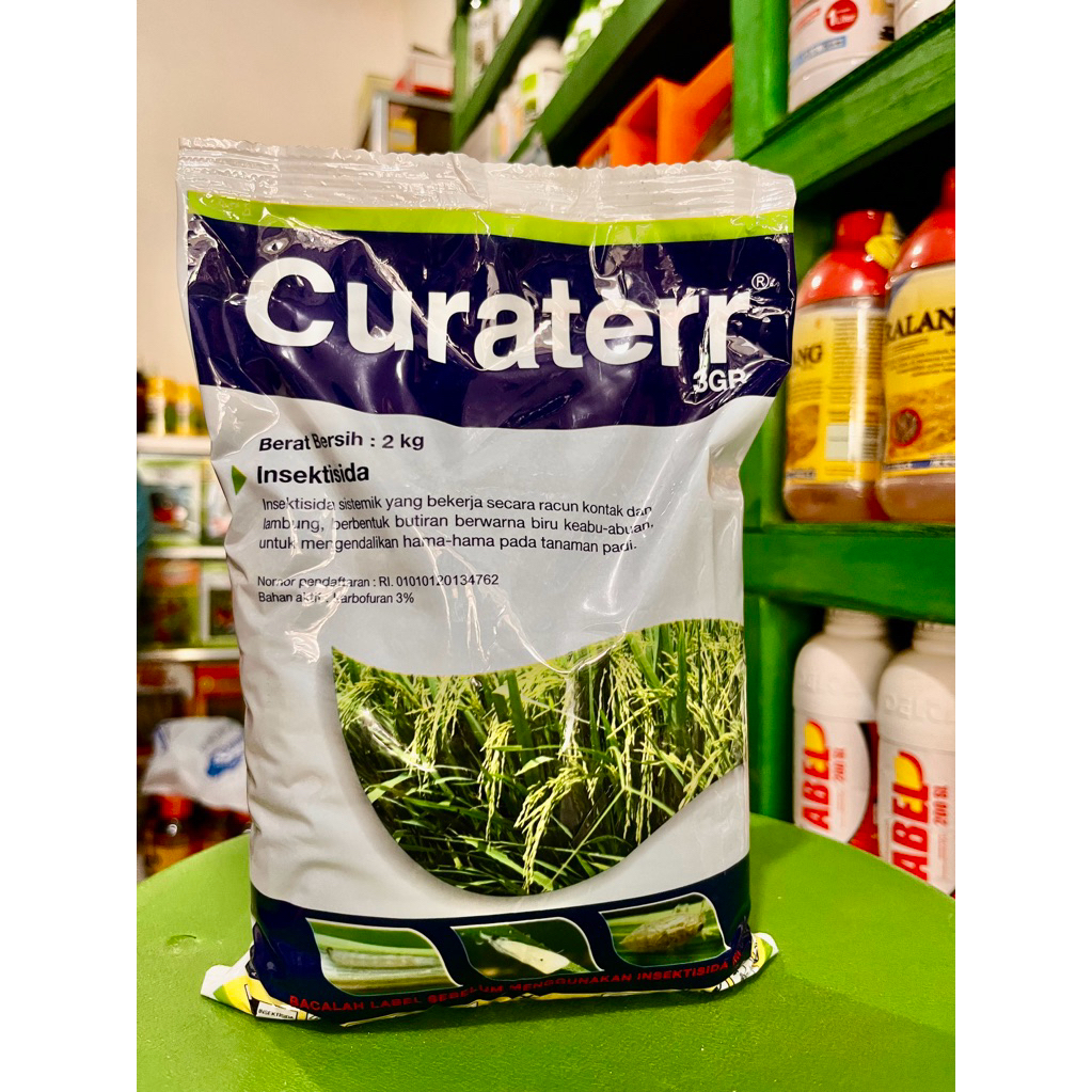 Insektisida Pembasmi Ulat dan Orong-Orong Curater 0.3Gr Kemasan 2Kg.