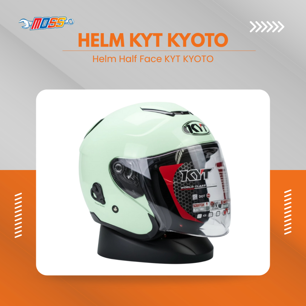 HELM HALF FACE KYT KYOTO SOLID SAGE GREEN | HELM HALF FACE KYT | 100% ORIGINAL PRODUCT