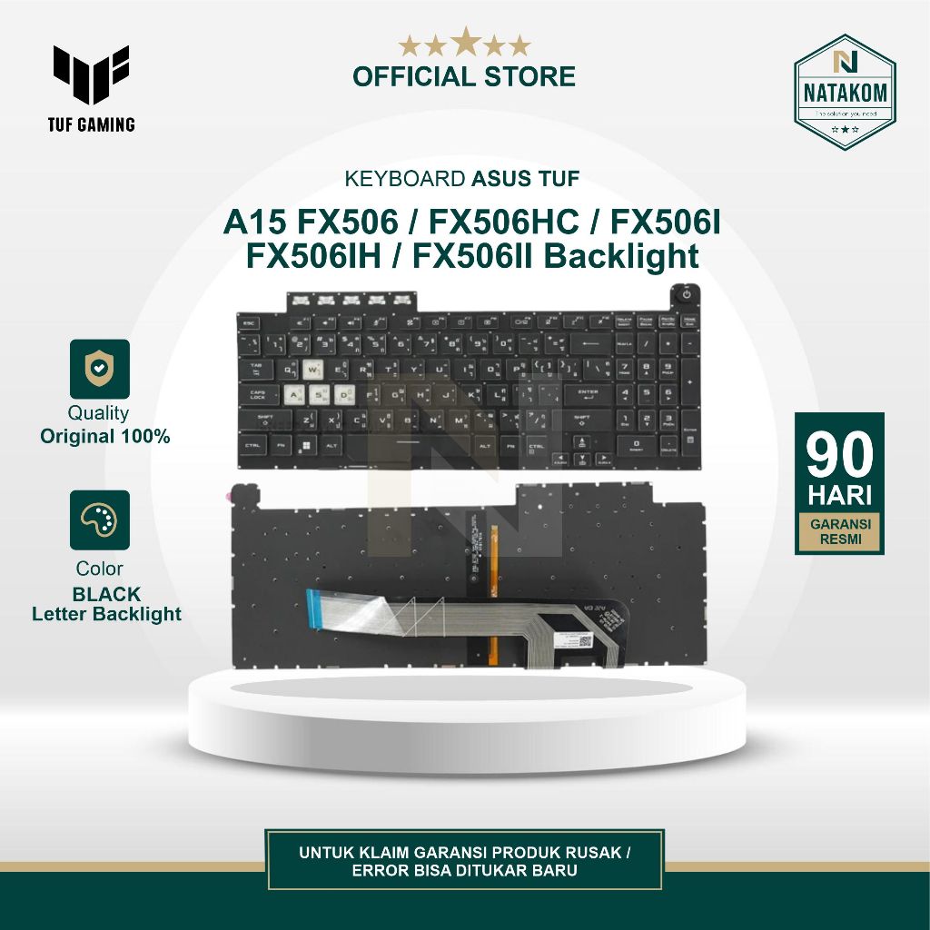 KEYBOARD ASUS TUF A15 FX506 FX506HC FX506I FX506IH FX506II BACKLIGHT