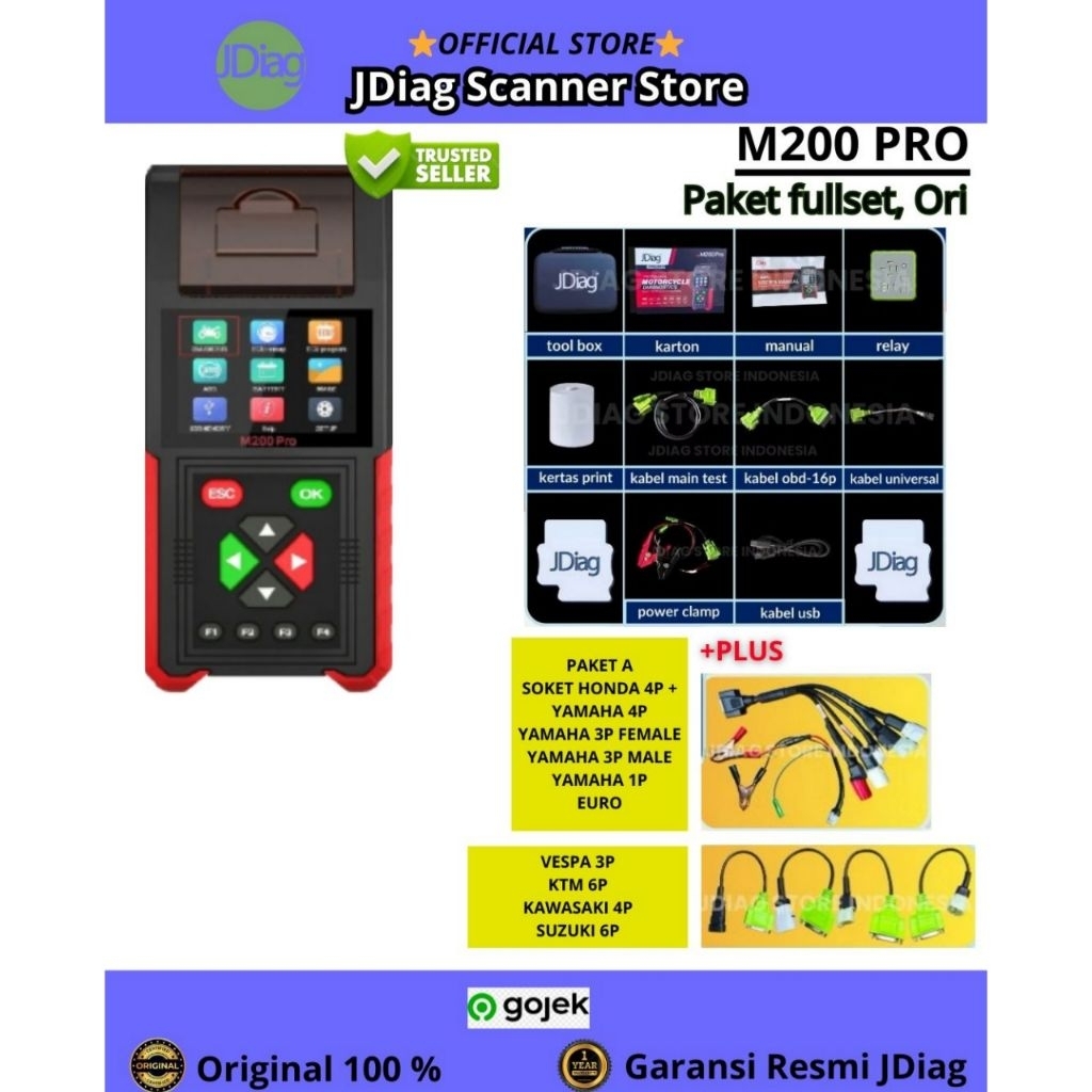 JDIAG M200PRO REMAP ECU HONDA JDIAG M200 PRO WITH PRINTER SCANNER SEMUA MOTOR