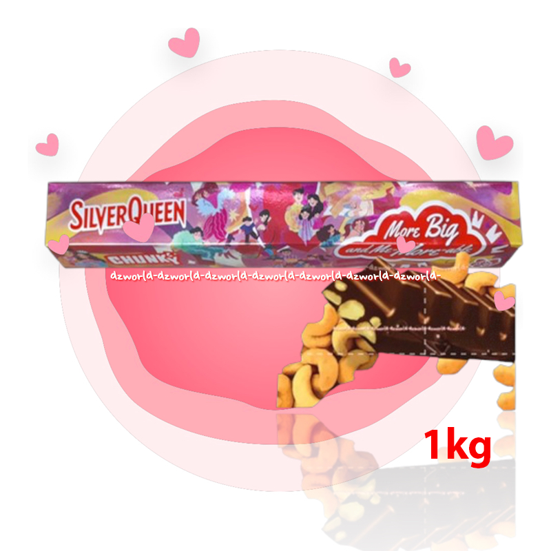 Silverqueen Chunky 1Kg Coklat Silver Queen Ukuran Besar Jumbo I Love You For Big-Kin Manis Romantis 