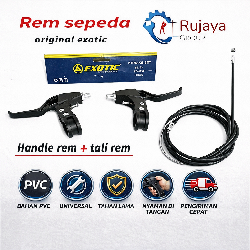 Rem handle rem + tali 1 Set Atlantis Exotic Rem V Brake sepeda MTB BMX Lipat cocok untuk semua seped