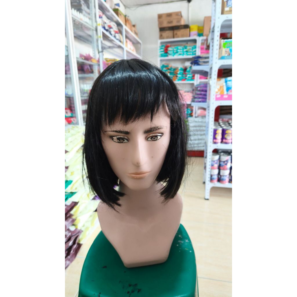 Wig Hitam Pendek