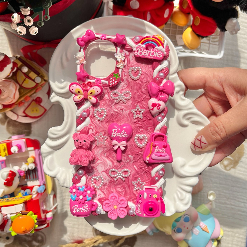 BARBIE CASING KAWAI HANDMADE CASING PHONE PREMIUM HANDMADE LUCU CASE HP CUSTOM CASE HP LUCU CASE HP