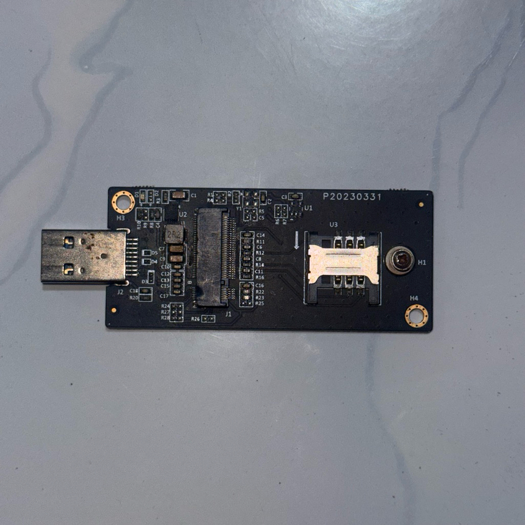Adapter bekas modem dw5821e NGFF M.2 Key B to USB 3.0 Adapter + SIM