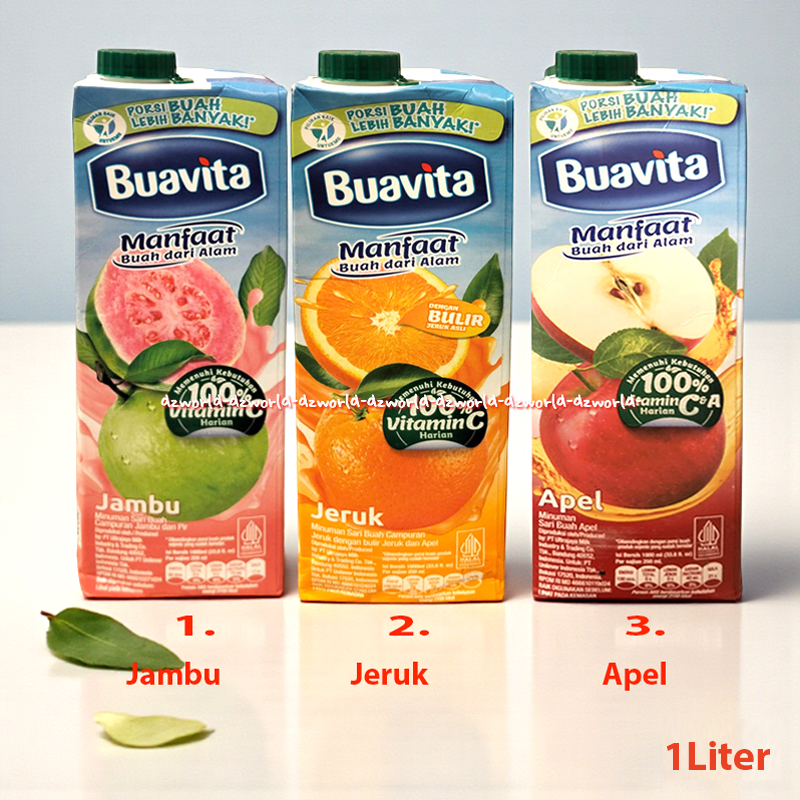 Buavita 1L Guava Jeruk Apple Vitamin A C Juice Siap Minum Uht Jus Jambu Biji Orange Apel Buafita UHT
