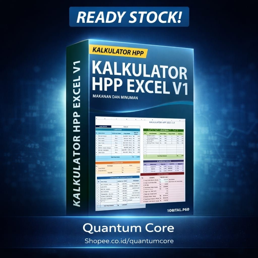 Termurah Kalkulator HPP Excel 2025 - Usaha Makanan dan Minuman - Aplikasi Excel