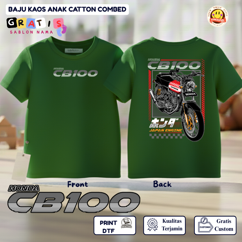 Baju Kaos Motor / Baju Kaos Anak Distro Motif Motor HONDA CB 100