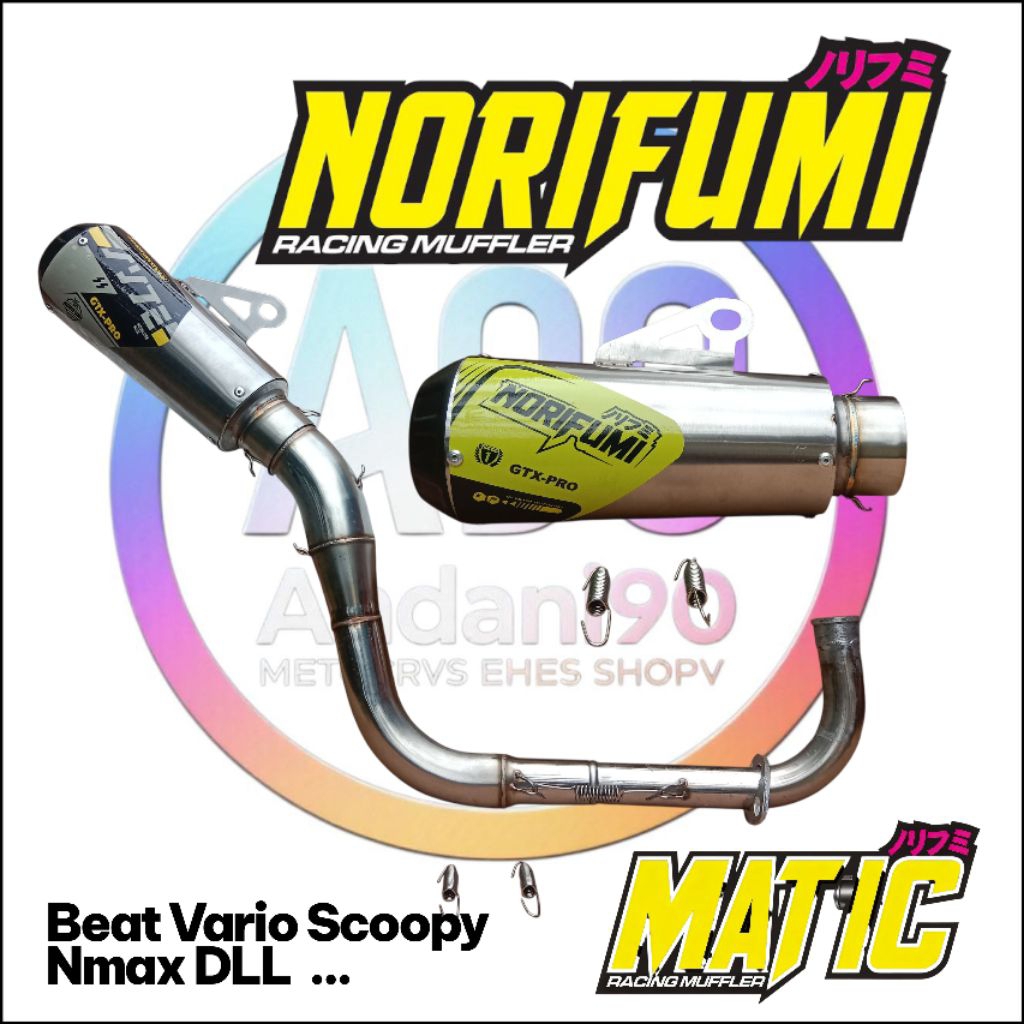 Knalpot Norifumi GTX Pro RBT Trail untuk motor Matic Beat, Vario, Scoopy, Nmax dll