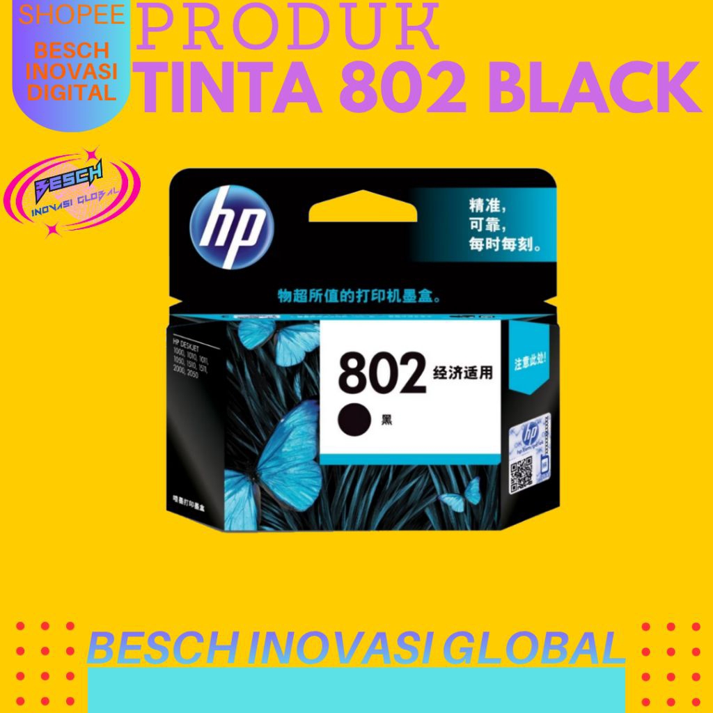 HP ink Tinta 802 Black HP 802 HP802B Original ink Advantage Cartridge