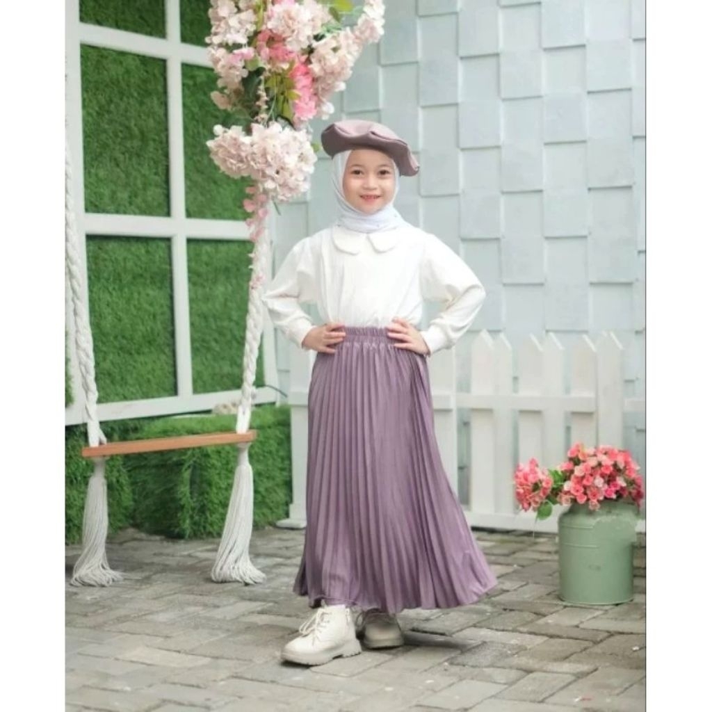 Rok Plisket Anak Terbaru Usia 4-10 Tahun Rok Plisket Payung/Rok Plisket Anak Murah