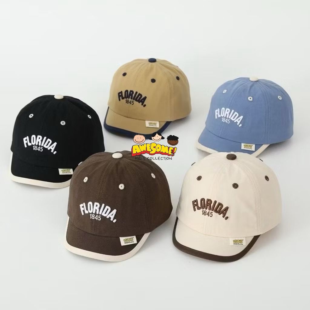 Topi Anak Florida 1845 | Topi Baseball Anak Unisex | Topi Anak Laki Perempuan 1–5 Tahun