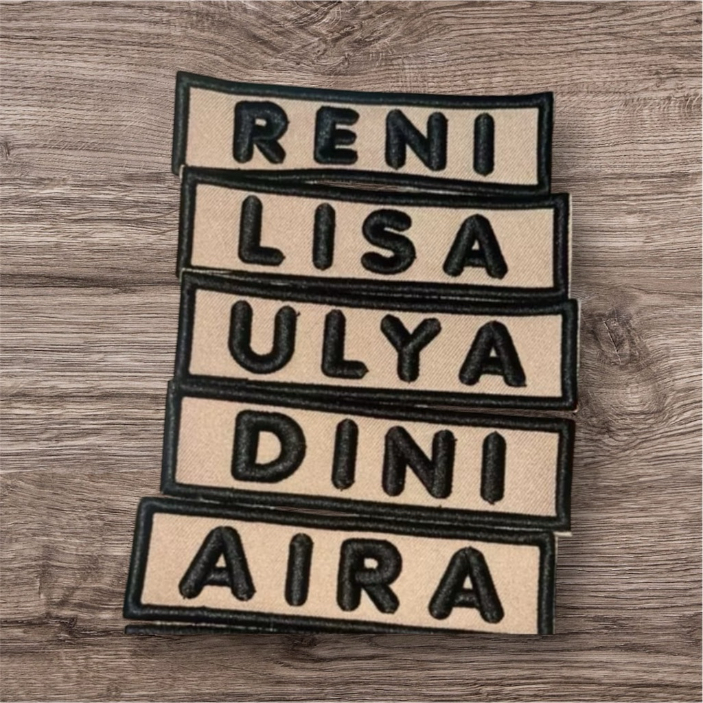 BORDIR NAMA PRAMUKA TIMBUL 3 DIMENSI