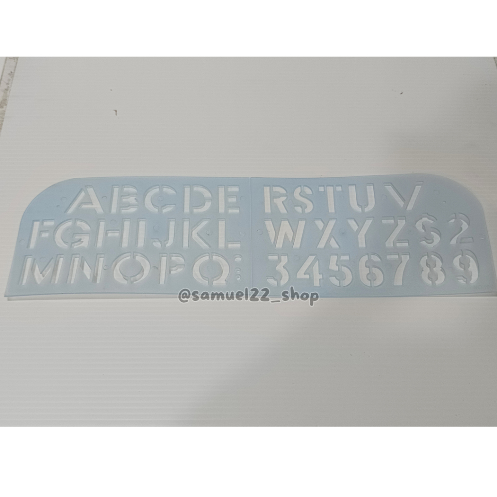 Penggaris Sablon Huruf Angka Mal Template 190