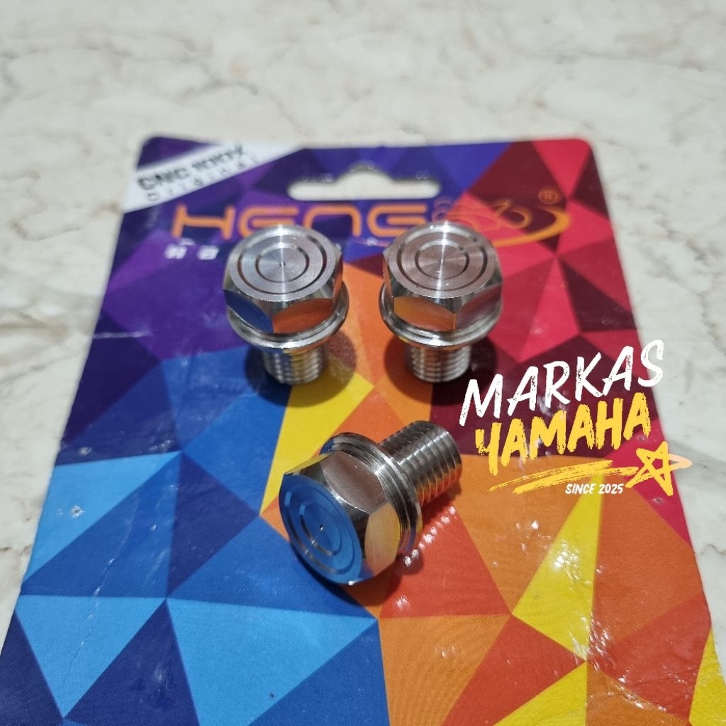 Baut pembuangan tap oli mesin samping mio nouvo soul aerox beat scoopy vario 125/150 original Heng