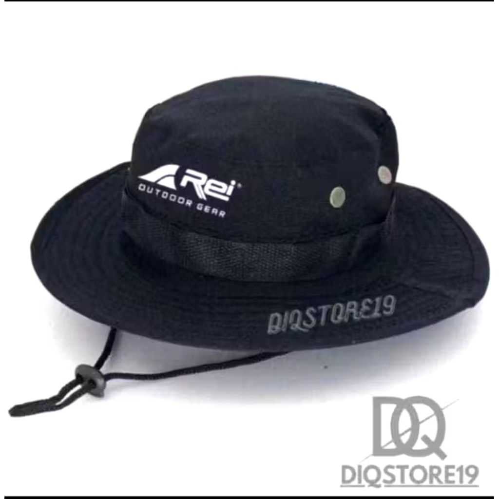 Topi RIMBA Gunung Outdoor Topi RIMBA Hiking Camping Hat Tali Premium Pria Wanita Original LOGO Rei O