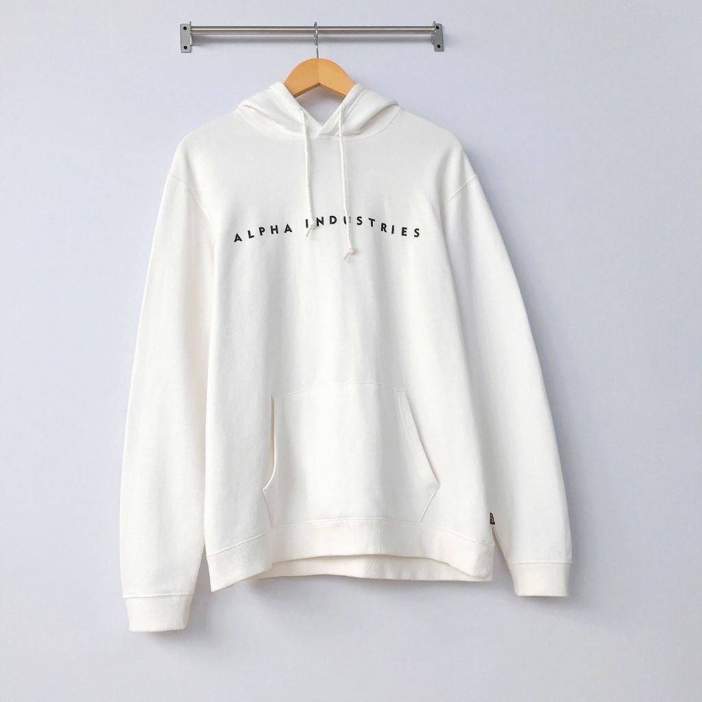 Hoodie ALPHA INDUSTRIES Blood Chit Putih Tulang