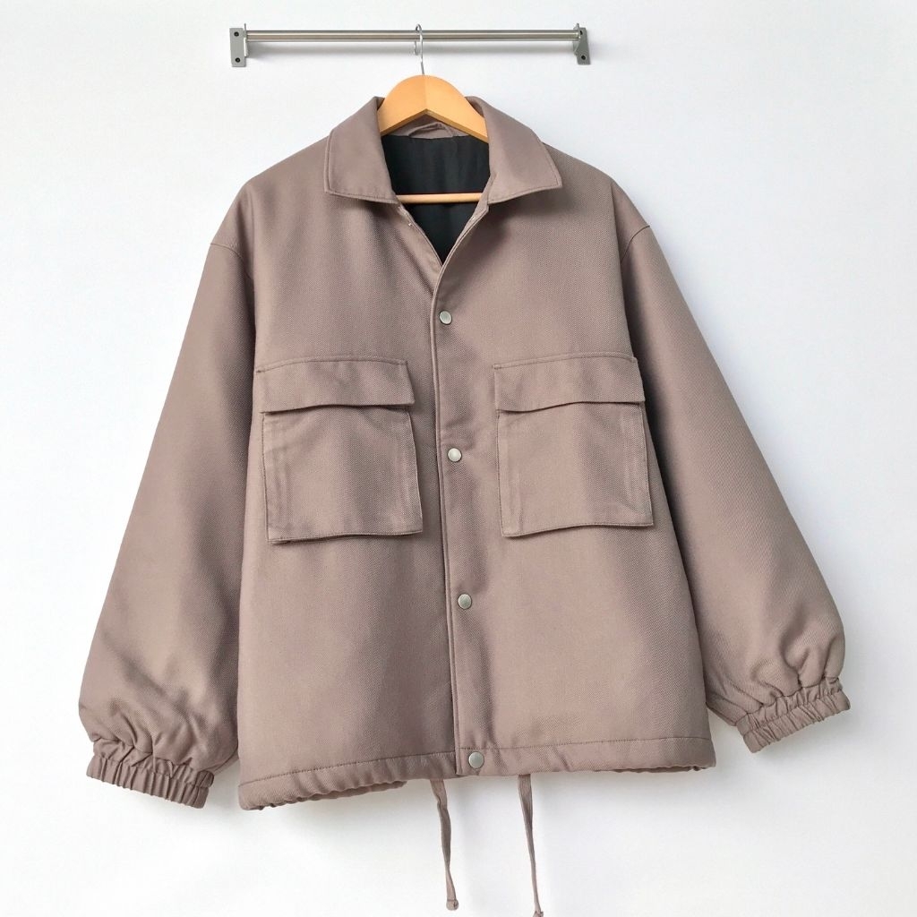 Jaket UNIQLO Oversize Coach Jacket Double Pocket Boxy Fit