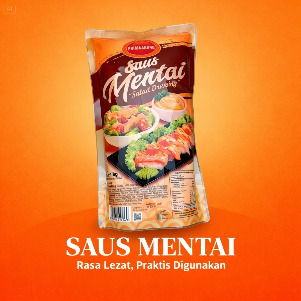 Saus Mentai Prima Agung 1kg Original – Saus Mentai Premium Creamy untuk Dimsum, Rice, Sushi DLL