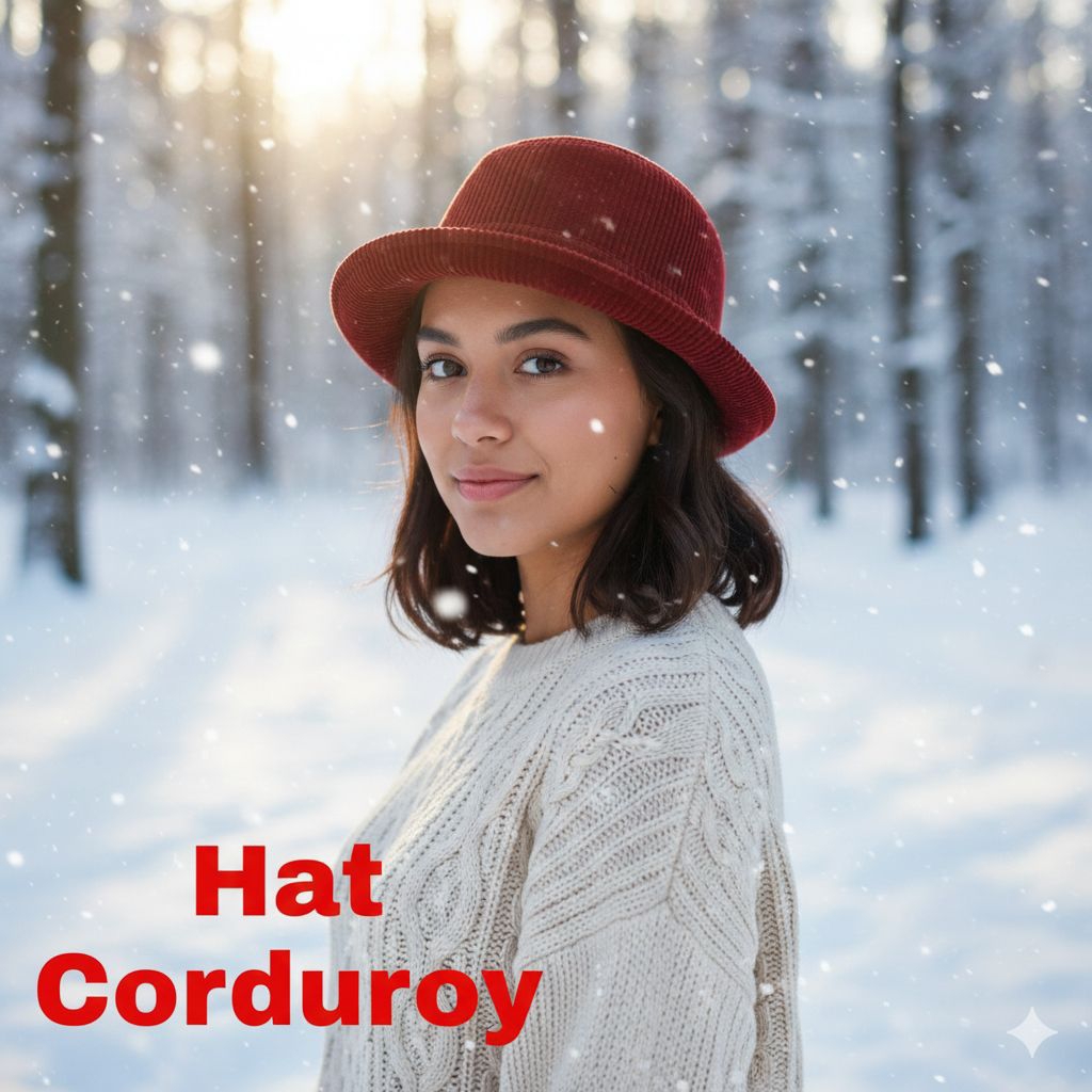 TP2109 Topi Fedora Cowboy Corduroy Hat Laken Jazz Pria Wanita