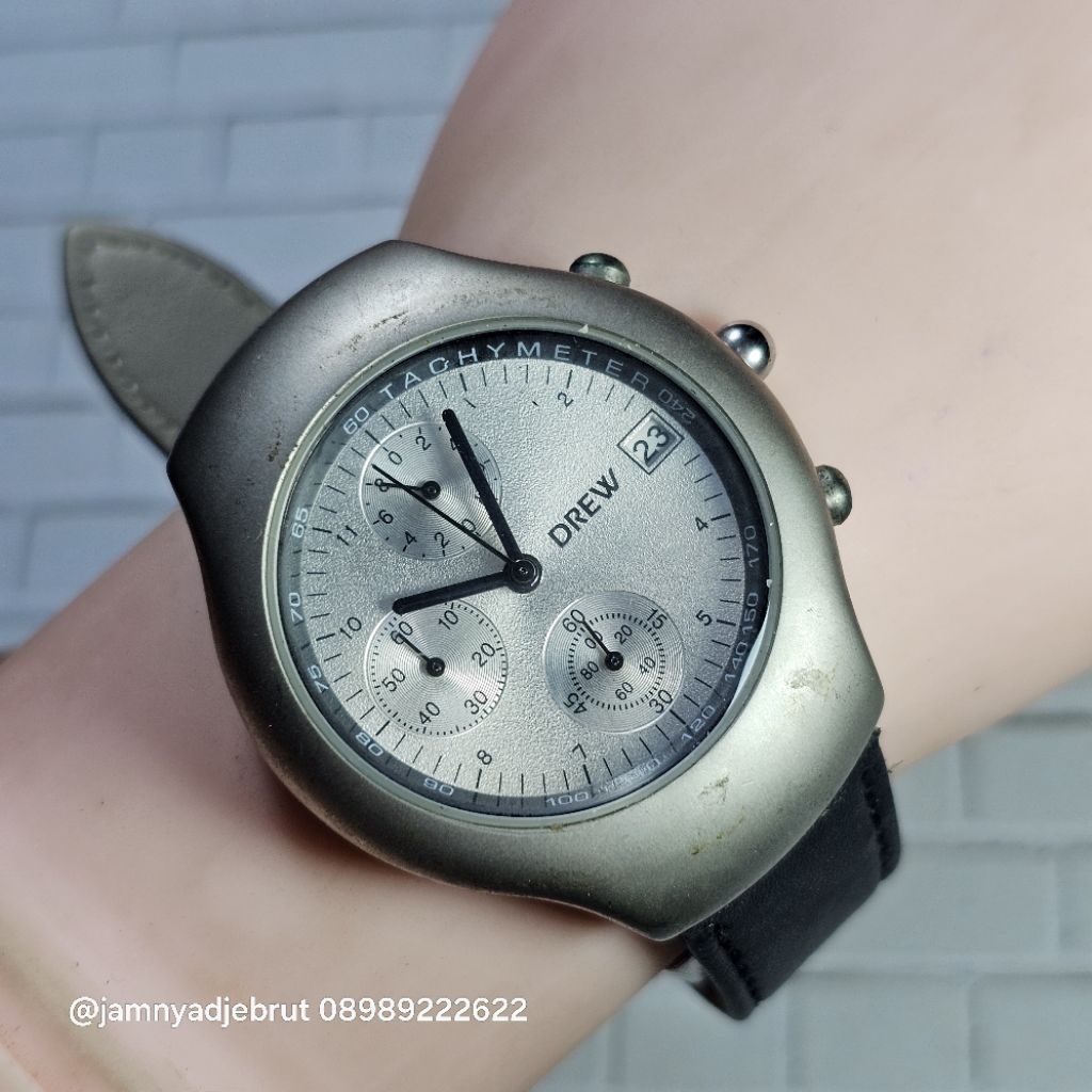 Jam Drew Chronograph 2710-7 Grey Vintage Bekas