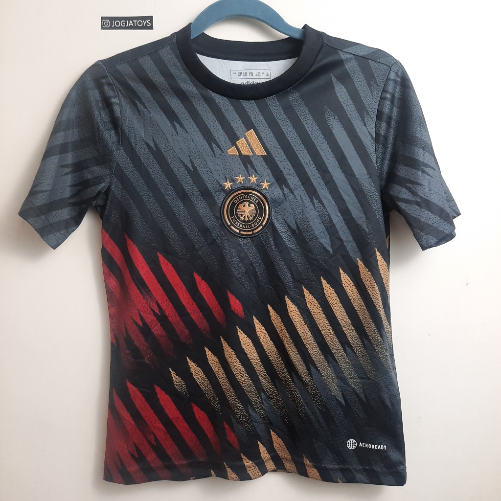 Jersey Timnas Jerman Germany 2022–23 Pre Match Kids Original Baru Size 9–10 Tahun