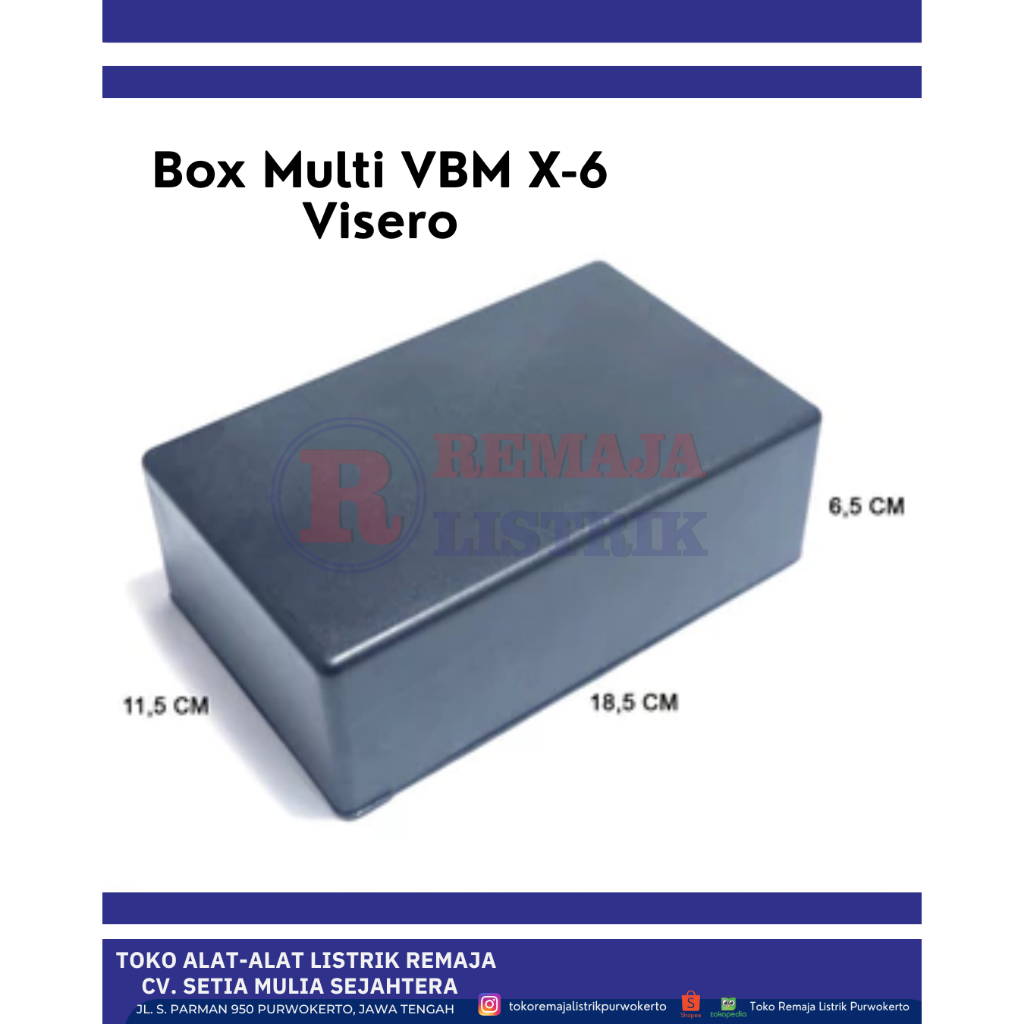 Box Multi Kotak Plastik Hitam Elektronik X-6 Multifungsi Visero