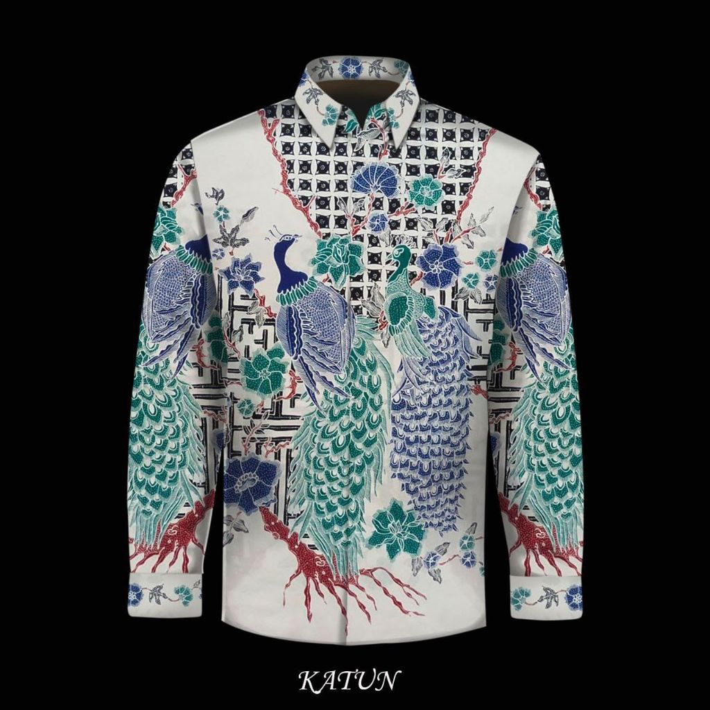 kain batik tulis pria bahan katun motif baru warna magenta putih kuning