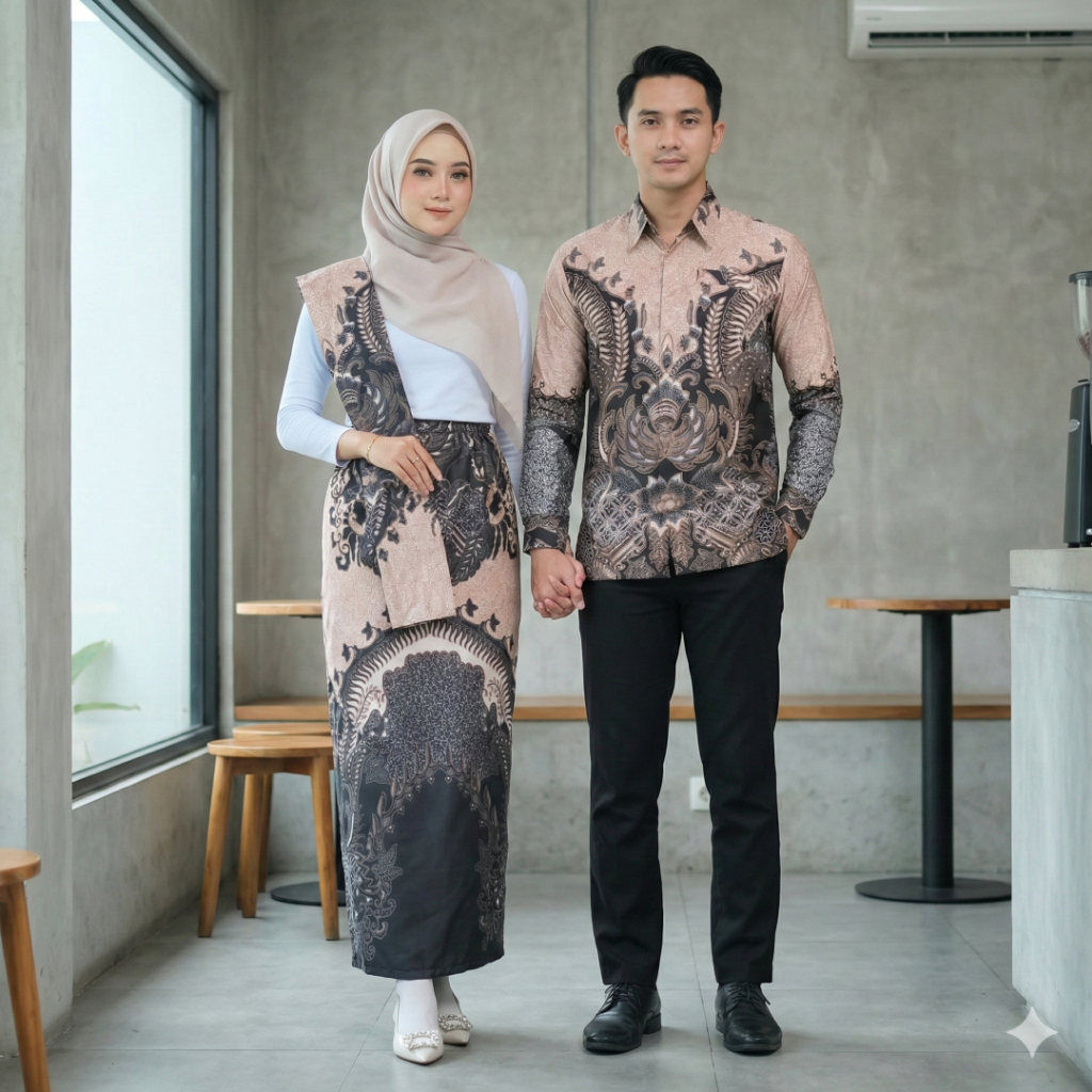 Batik Couple Termurah - Rok Batik Couple Bawahan Kebaya Modern Kemeja Slimfit Baju Batik Furing Baju
