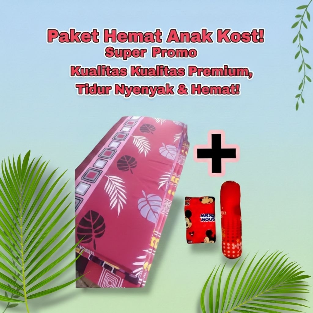 Kasur Lipat + Bantal Guling Jumbo | Paket Anak Kost & Anak Pondok