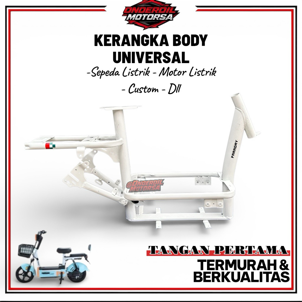 (TERMURAH & BARU) Frame Kerangka Body Rangka Bodi Sepeda Listrik Sepeda Listrik Custom Motor Kecil E