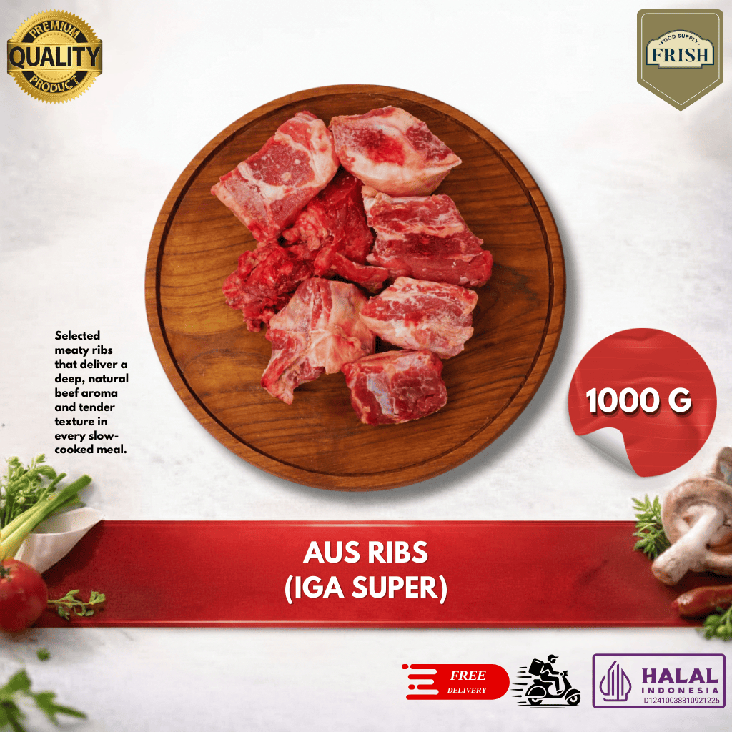 Iga Super 1kg  Asli Daging Sapi Australia- Toko Daging Bara Rasa