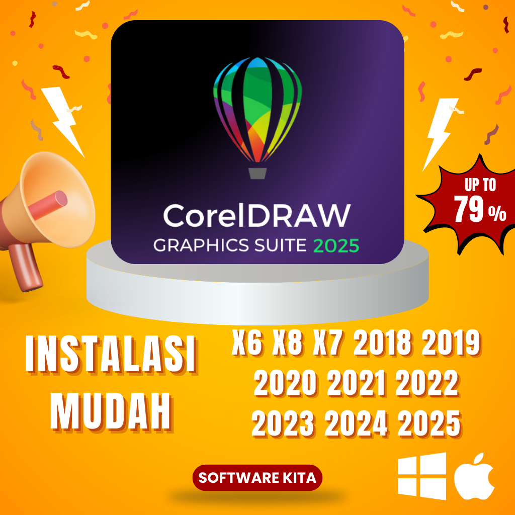 Corel 2025 CorelDraw Mac Windows 2205 2024 2023 Macbook M1 M2 M3 M4 M5 dan Mac Intel / Corel Draw x6