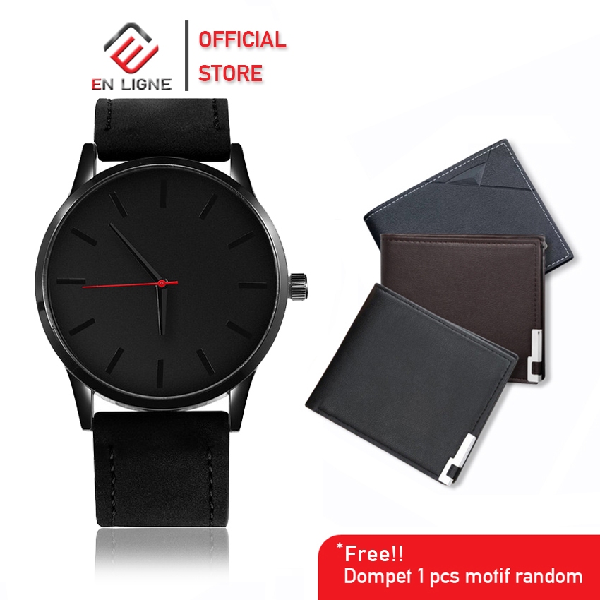 HOT DEALS EN LIGNE - JAM TANGAN PRIA SET - JAM TANGAN GIFT - JAM TANGAN KADO - JAM TANGAN DOMPET SET