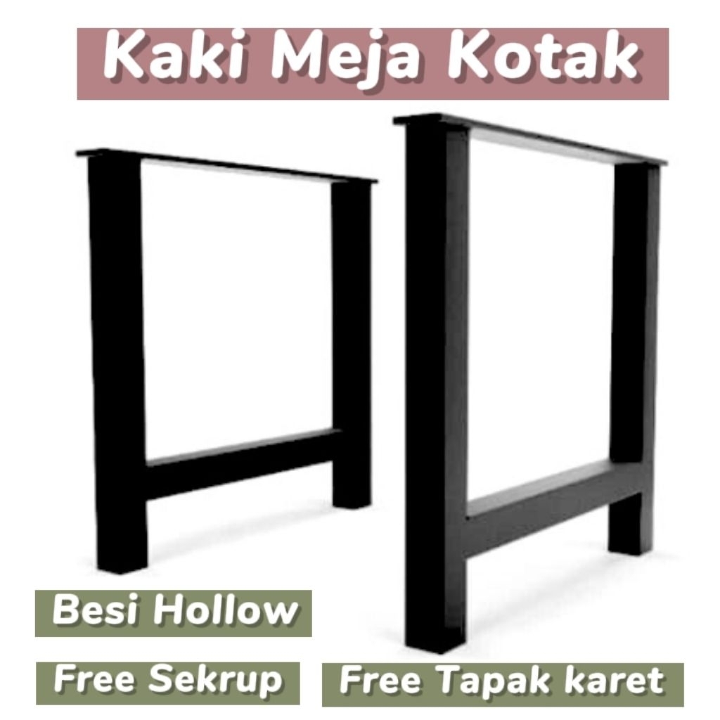 Kaki Meja Besi Kotak / Hollow Minimalis