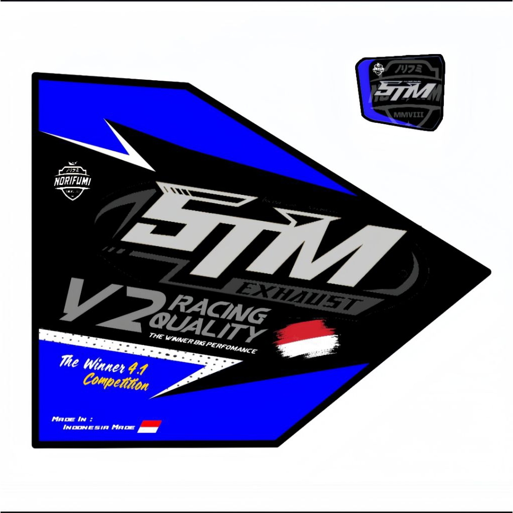 Stiker Racing Knalpot Norifumi Original Untuk Crf 150L, Klx S G Bf, Wr 155R, Dtracker 150, Inlet 38
