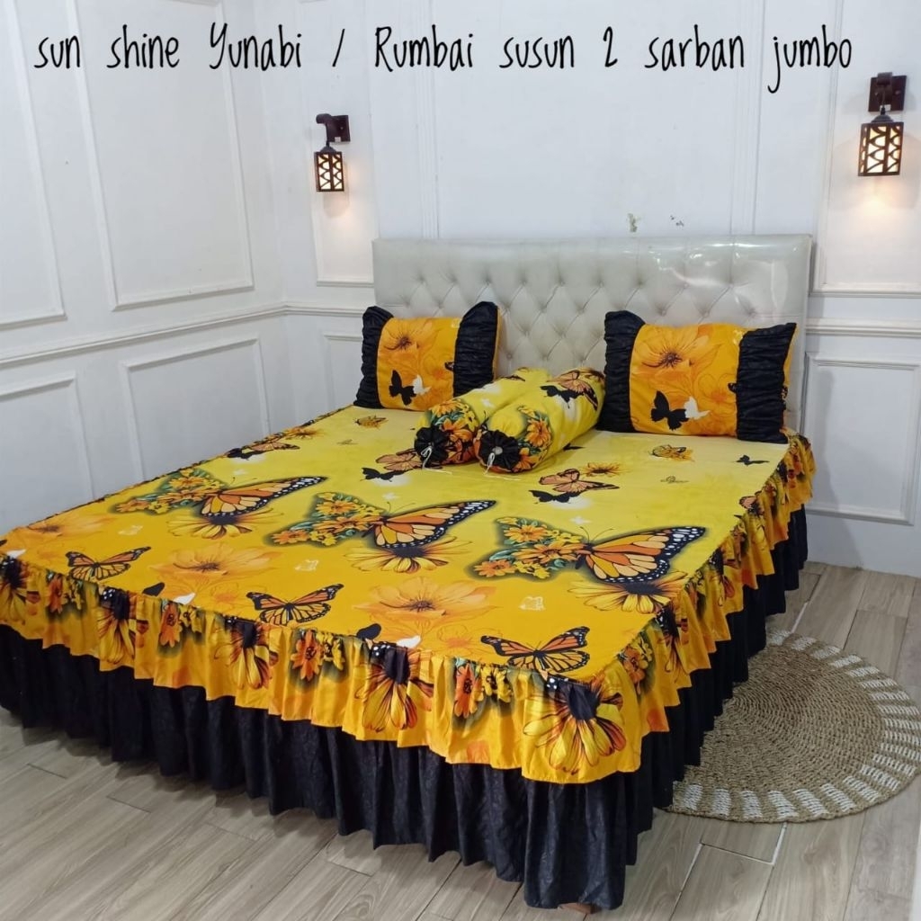 Sprei rumbai susun 2 ukr 160x200x20 sarban jumbo ukr 50x70