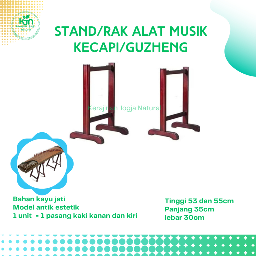 Stand / Rak Alat Musik Kecapi / Guzheng Dari Kayu Jati 1 pasang Stand Kaki Kecapi
