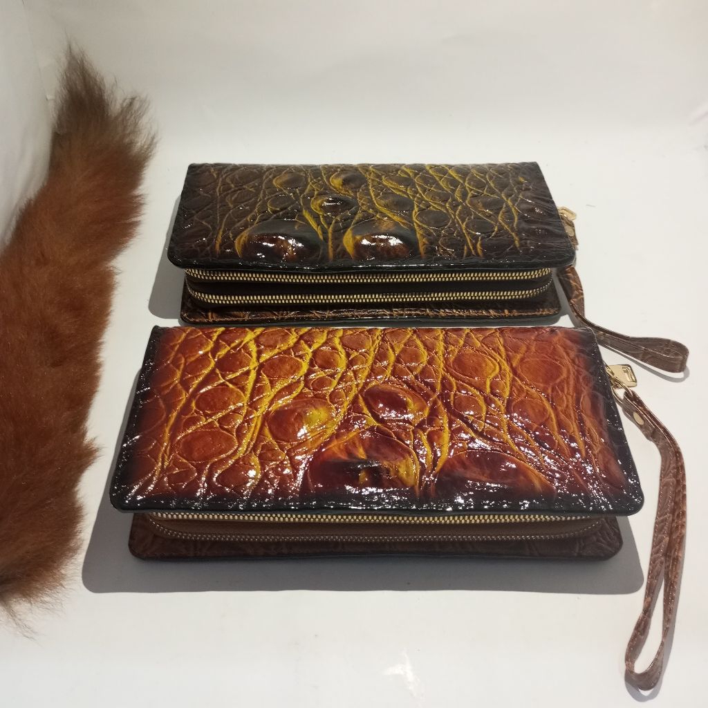 Dompet Wanita Kulit Asli Buaya 2 Resleting