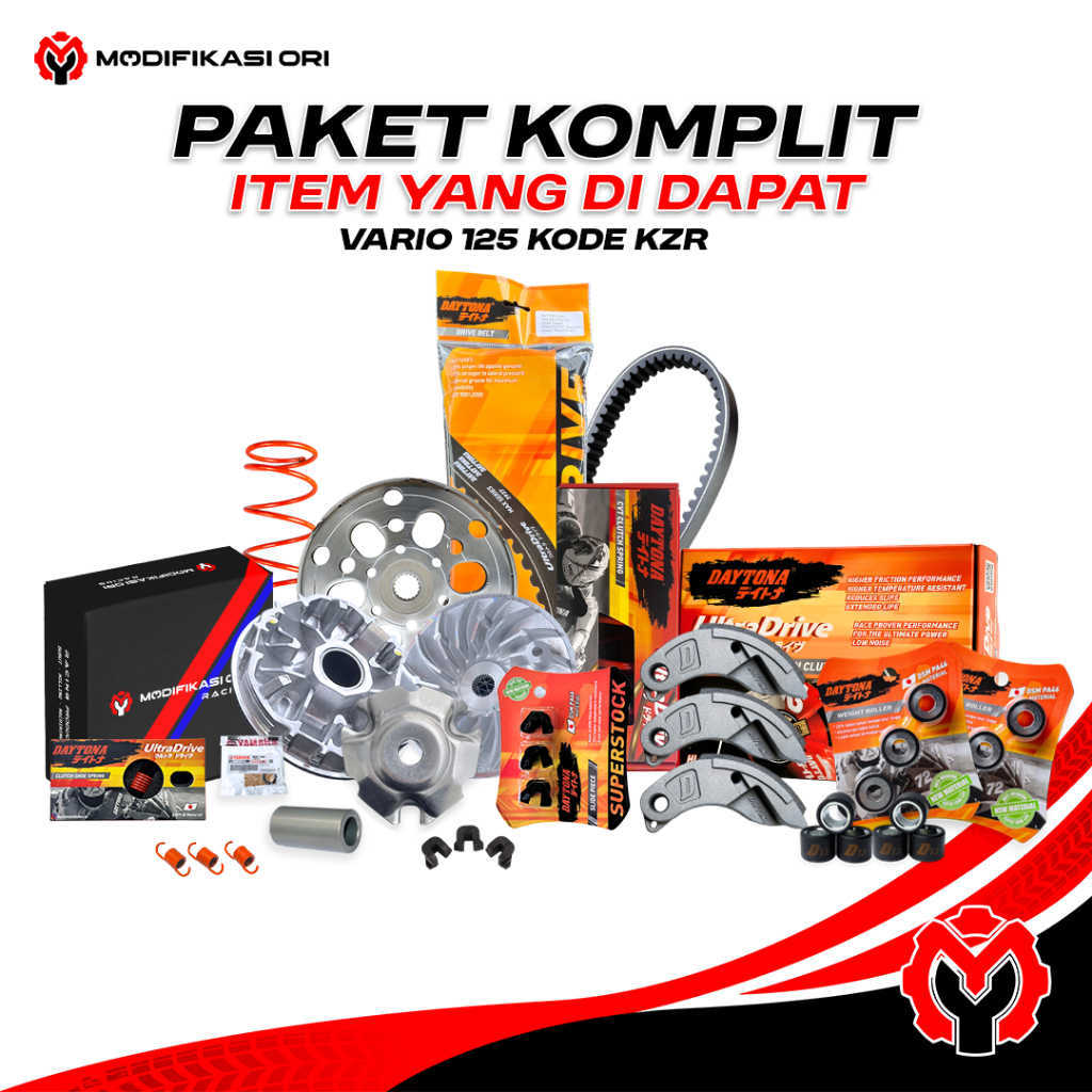 KZR - PAKET UPGRADE DAYTONA CVT VARIO 125 PAKETAN KIRIAN CVT PCX ADV VARIO 125 CVT PCX PER CVT 1500 
